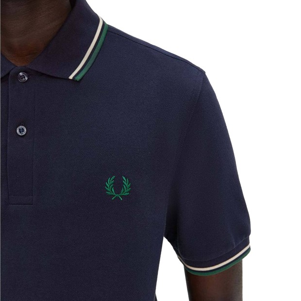 Fred Perry Polo Drkcr/lecr/lblgr