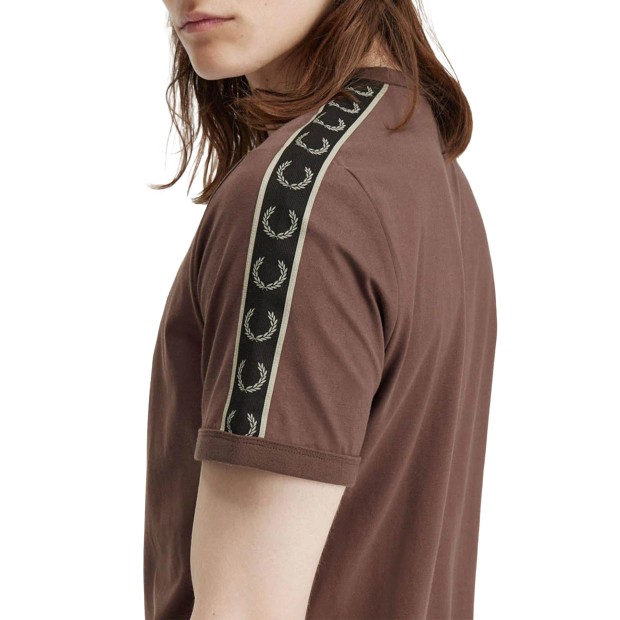 Fred Perry T -shirt Contrast Tape Warm Gre