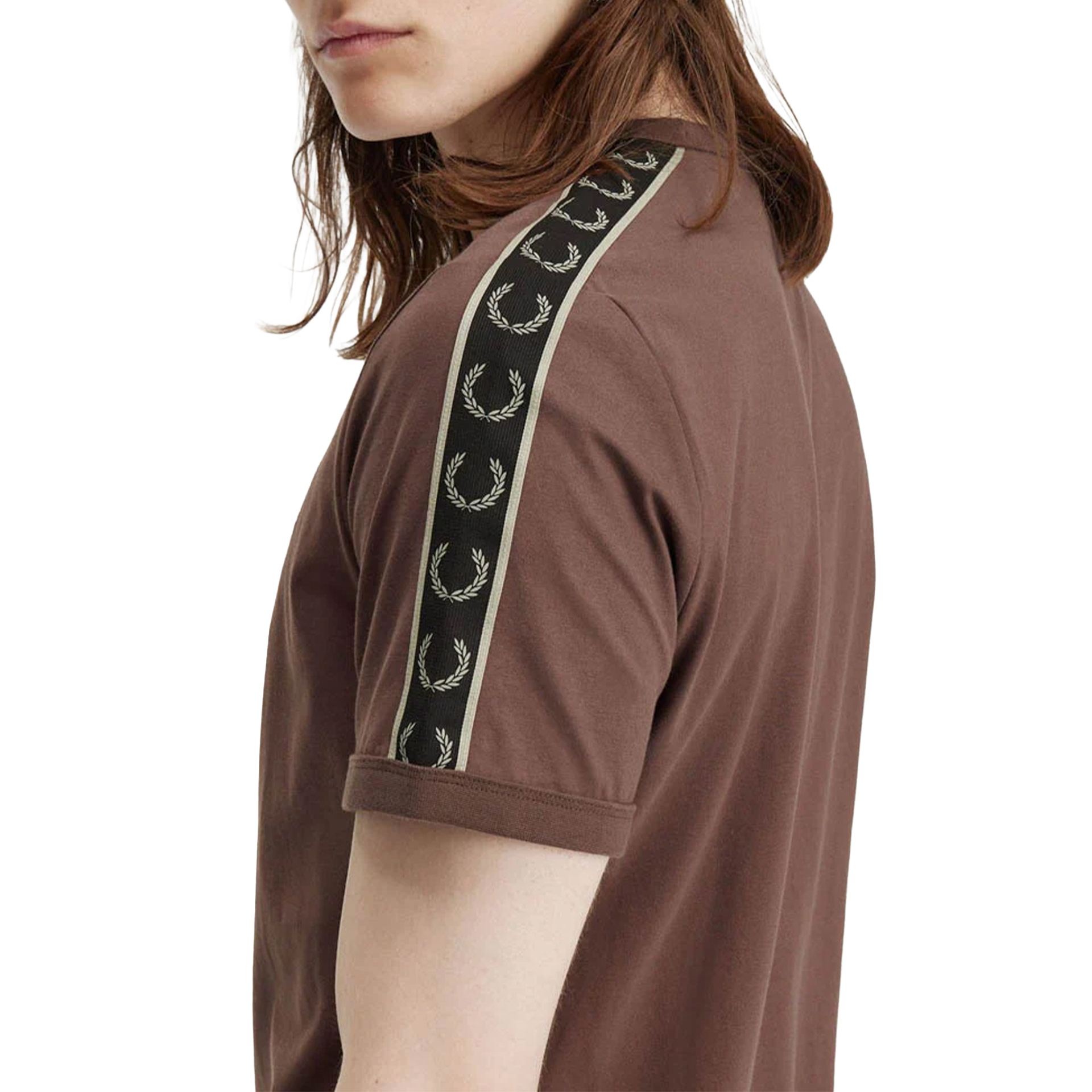 Fred Perry T -shirt Contrast Tape Warm Gre