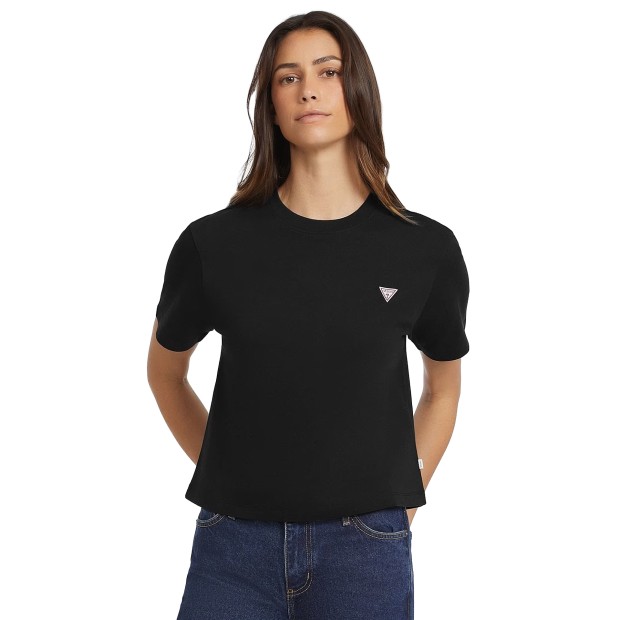 Guess T-shirt  Cn Boxy Mini Triang Jet Black A996