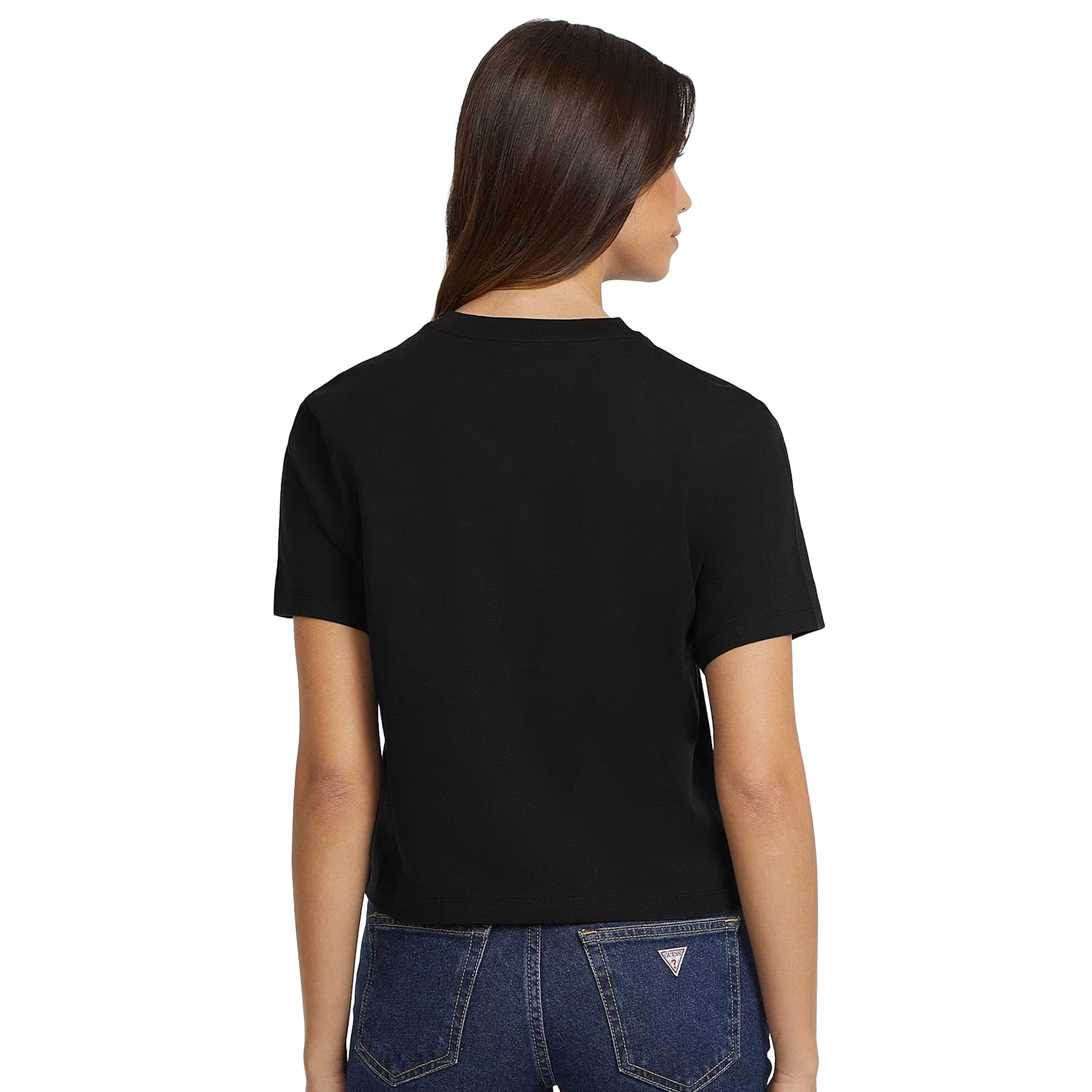 Guess T-shirt Cn Boxy Mini Triang Jet Black A996