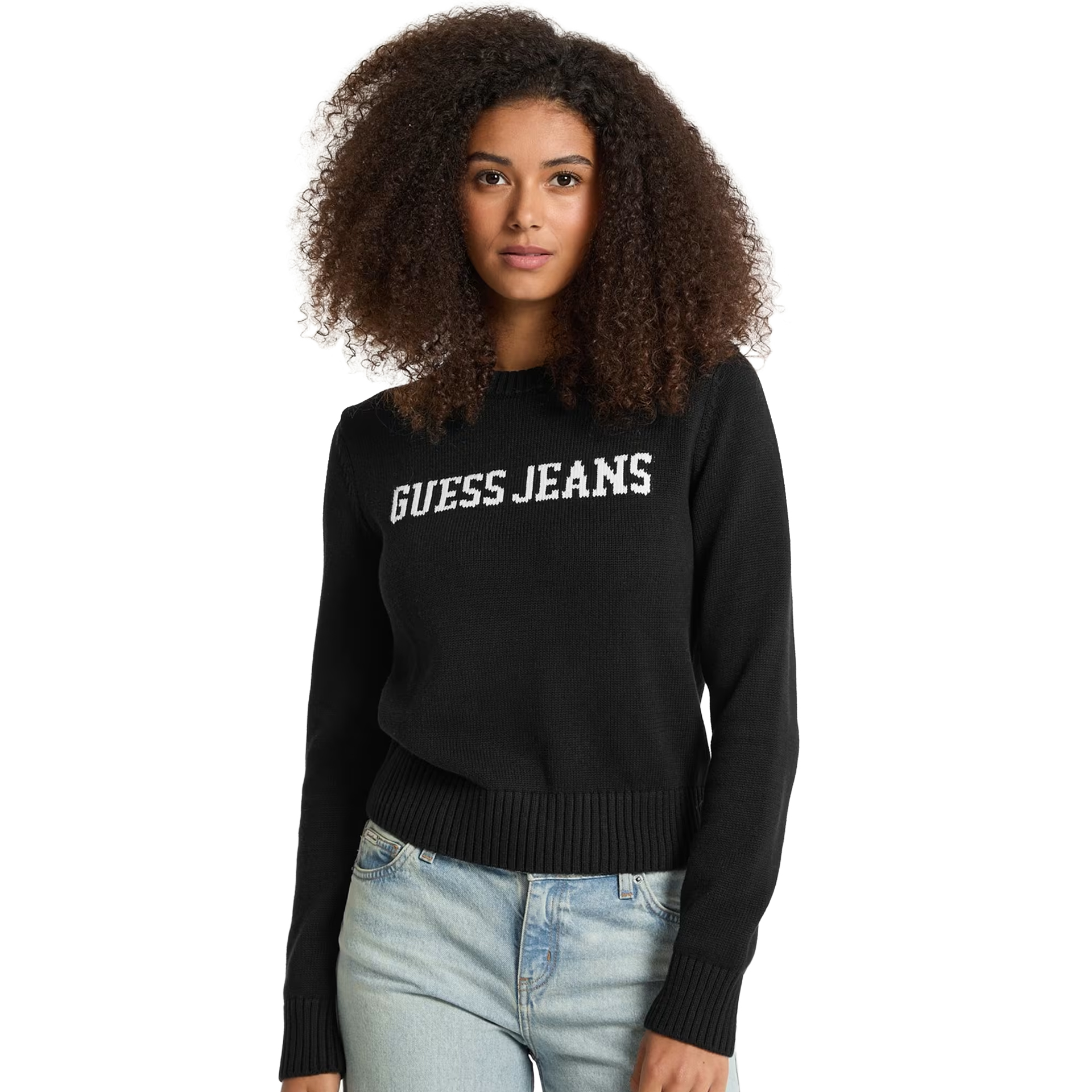 Guess Camisola Cn Gue J Intarsia Jet Black A996