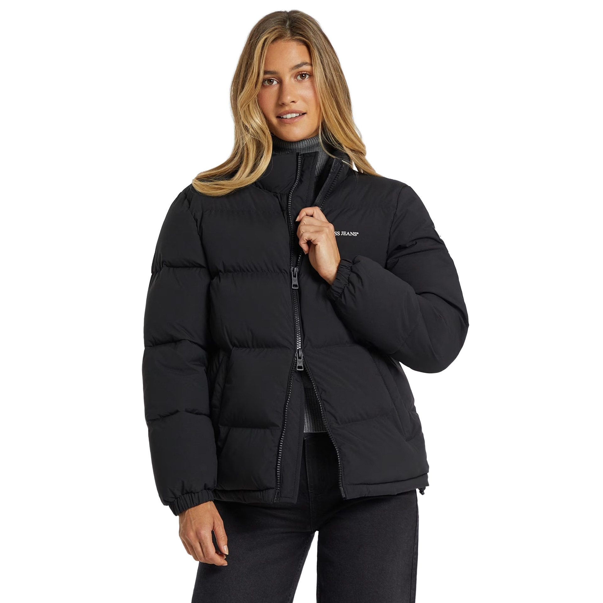 Guess Casaco Reg Lenght Puffer Jkt Jet Black A996