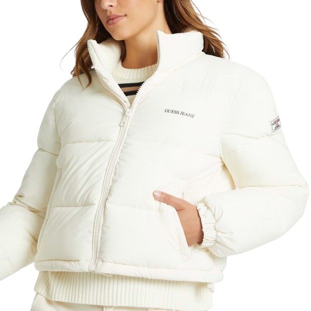Guess Casaco Cropped Puffer Sandy Shore