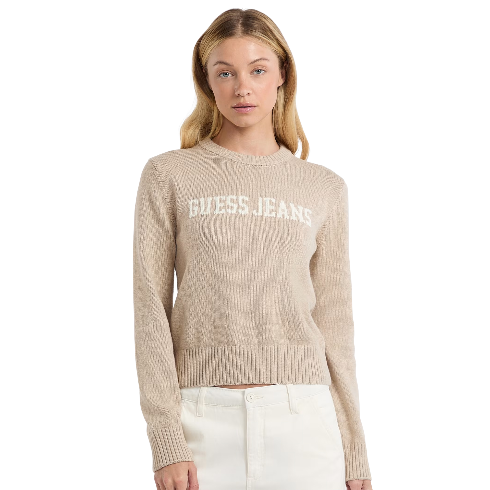 Guess Camisola Cn Gue J Intarsia Brown Oatmeal Heathe