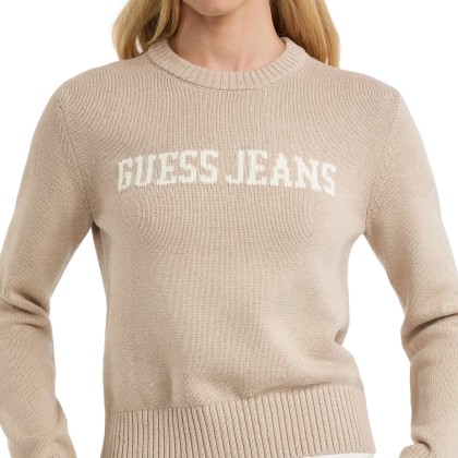 Guess Camisola Cn Gue J Intarsia Brown Oatmeal Heathe Guess Camisola Cn Gue J Intarsia Brown Oatmeal Heathe