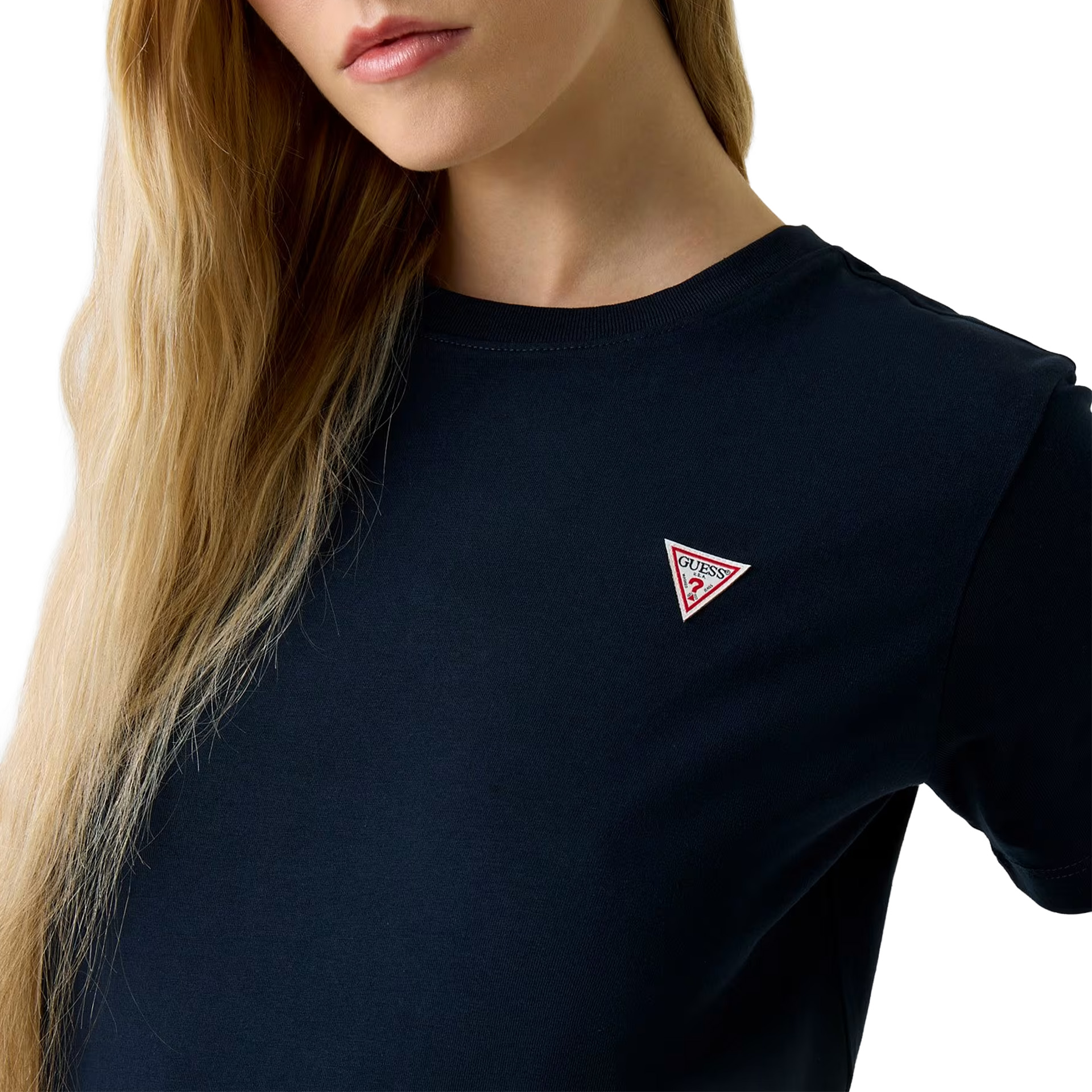 Guess T-shirt Cn Reg Mini Triangle Daring Ocean