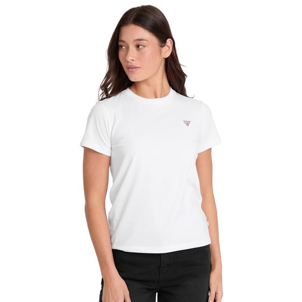 Guess T-shirt Cn Reg Mini Triangle Pure White