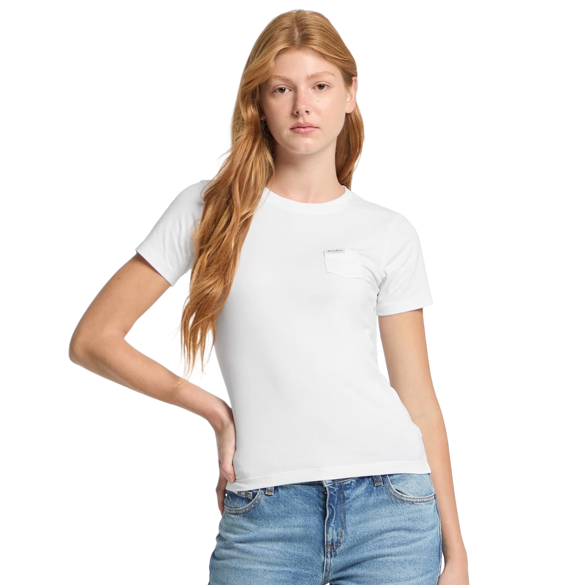 Guess T-shirt Slim Pkt Pure White