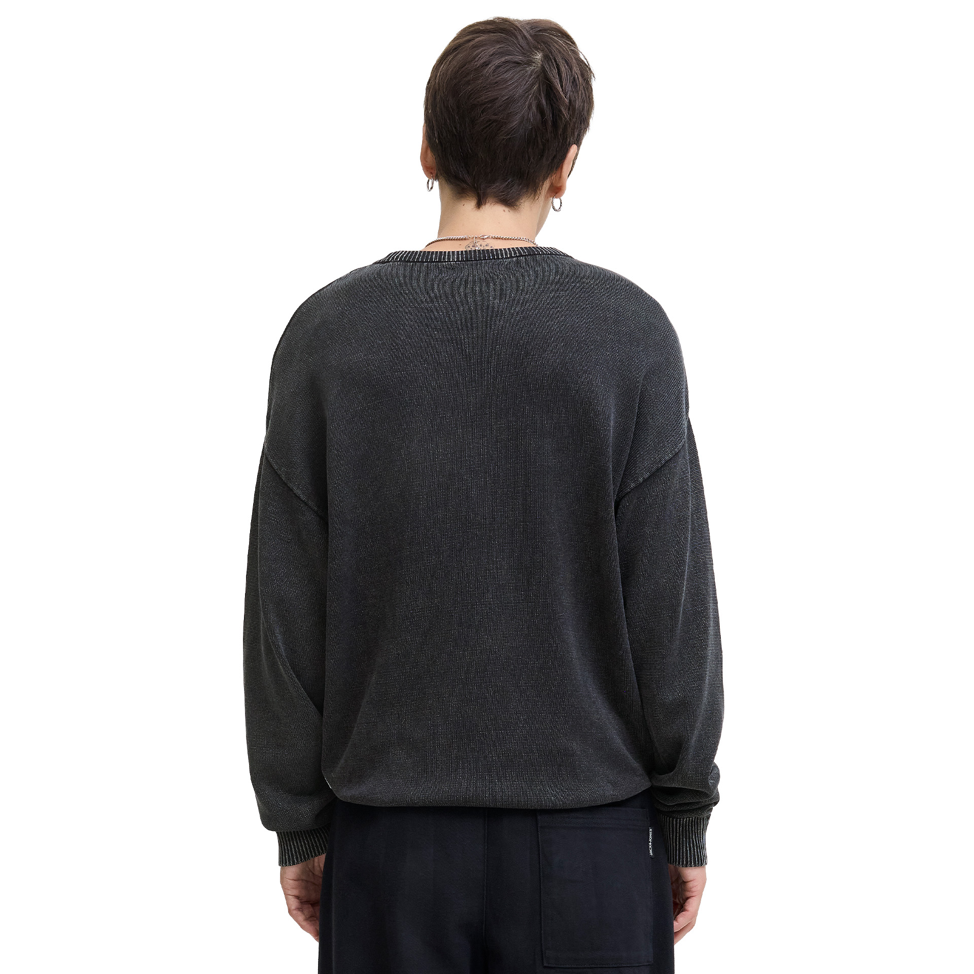 Jack & Jones Camisola Jjecharge Faded Knit Crew Neck Sn Black