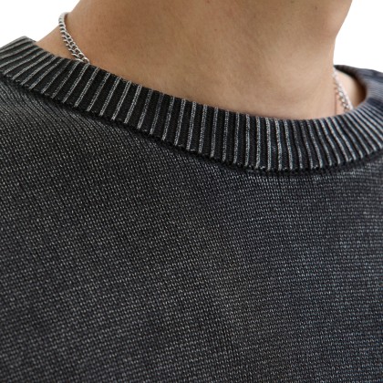 Jack & Jones Camisola Jjecharge Faded Knit Crew Neck Sn Black