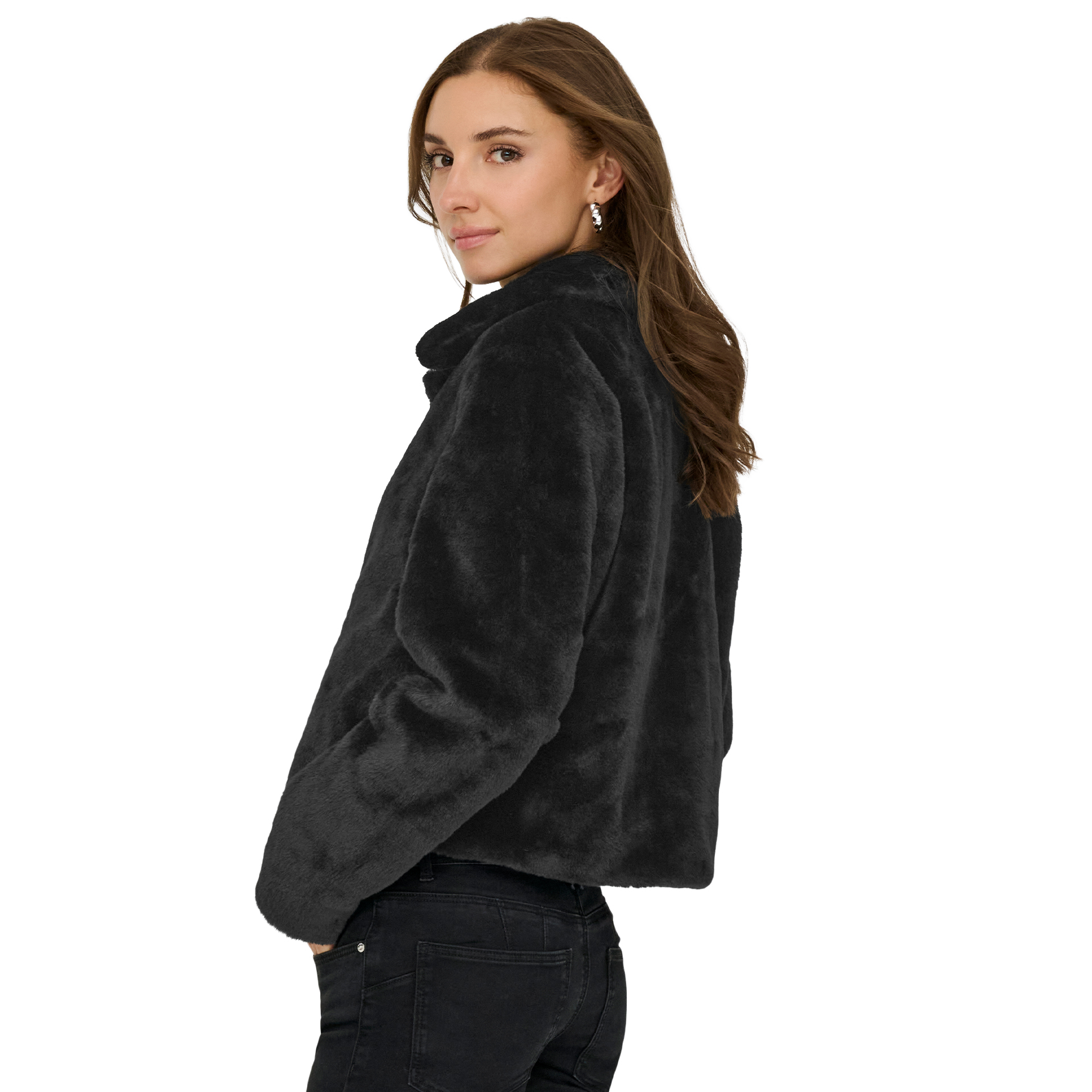 JDY Casaco Jdymacy Life Faux Fur Otw Noos Black