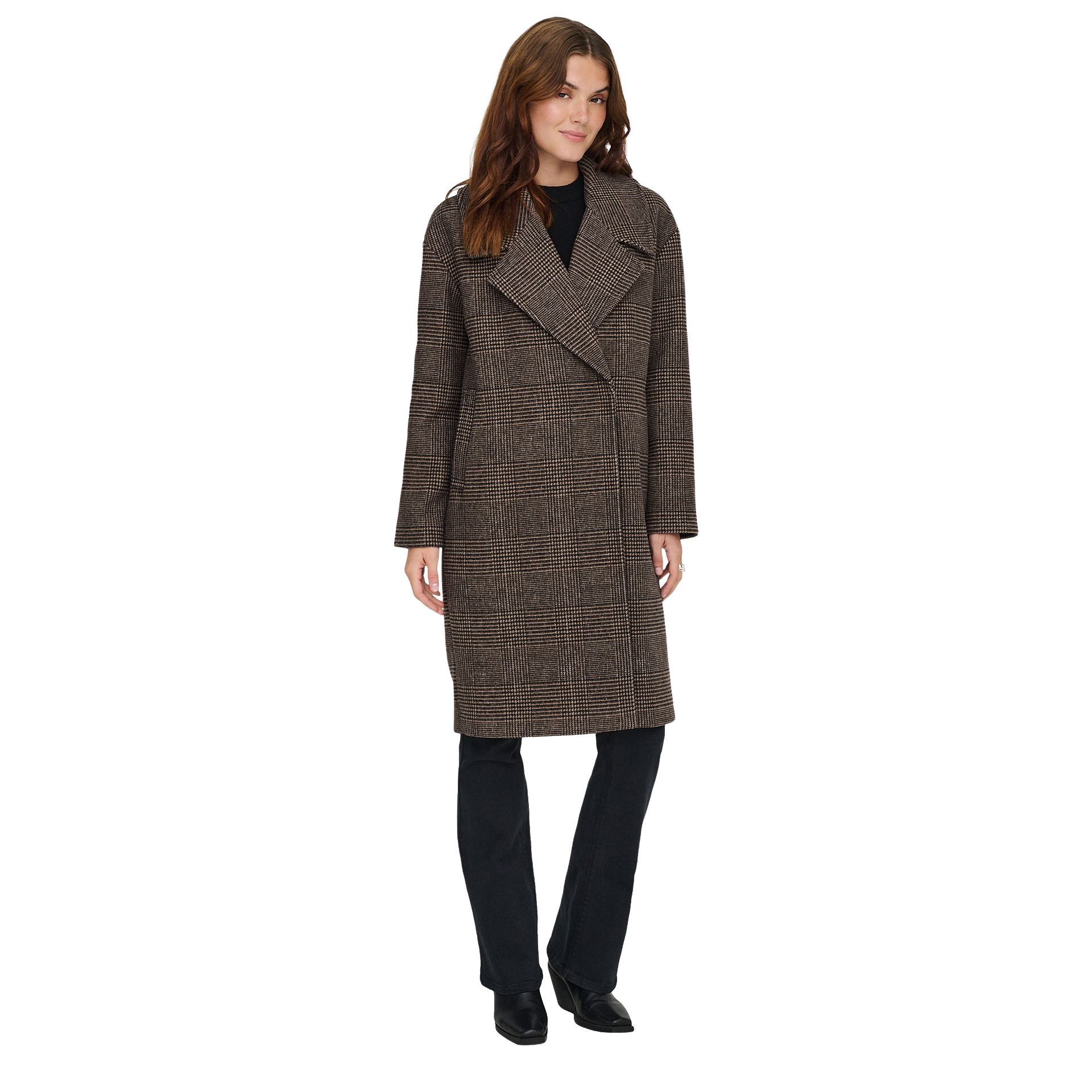 Only Casaco Madison Life Check Otw Ug Seal Brown Chec