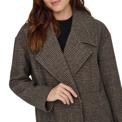 Only  Casaco Madison Life Check Otw Ug Seal Brown Chec