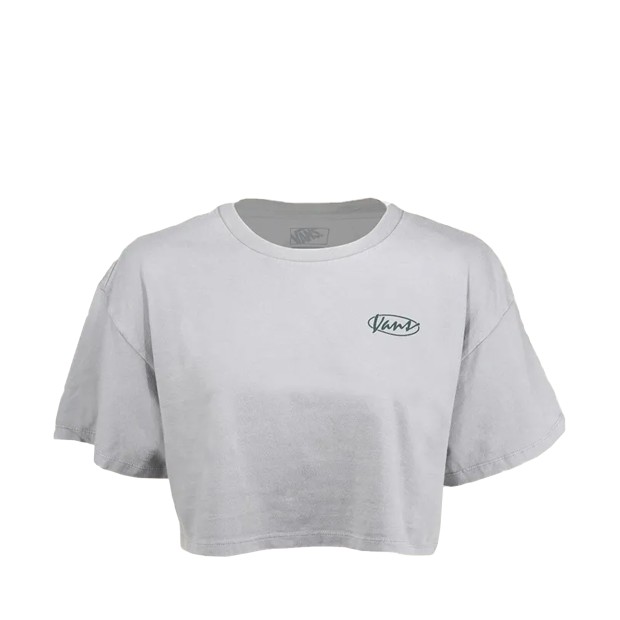 Vans T-shirt Era Script Relaxed Crop Frost Gray