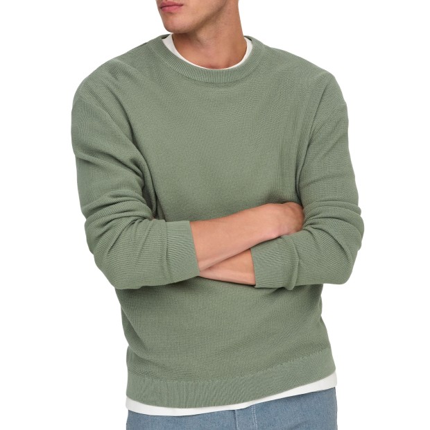 Only&Sons  Camisola Tony Ds 12  Waffle Knit  Wrough