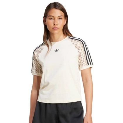 adidas Originals T-shirt Com Mangas Em Croche Wonder White