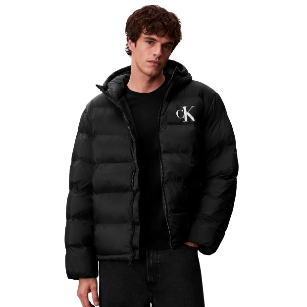 Calvin Klein Casaco Nylon Monogram Puffer Jkt Black