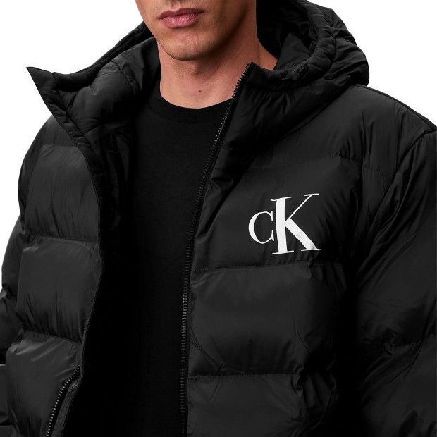 Calvin Klein Casaco Nylon Monogram Puffer Jkt Black