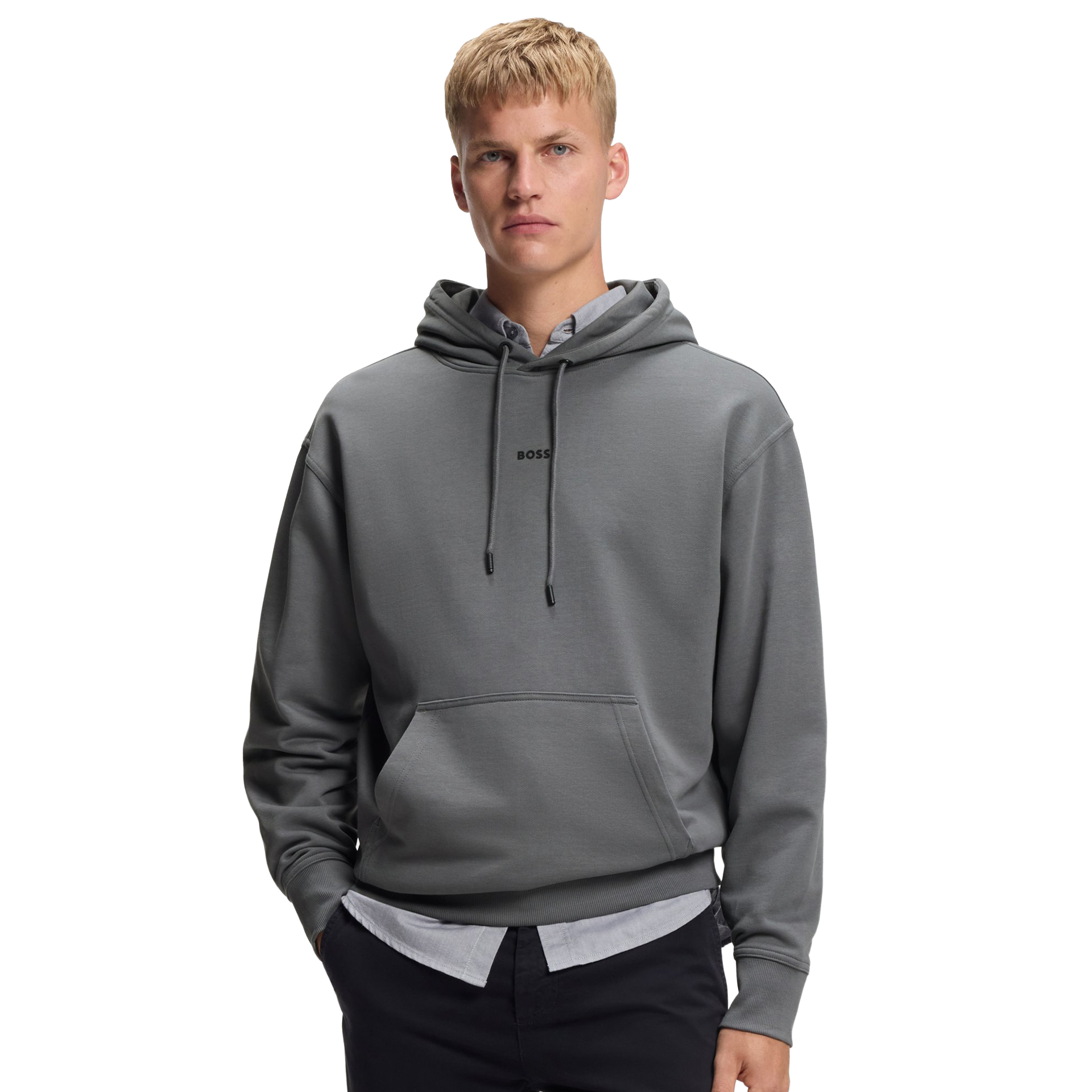 BOSS Sweat Wesmallhood Open Grey