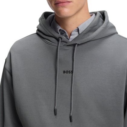 BOSS Sweat Wesmallhood Open Grey