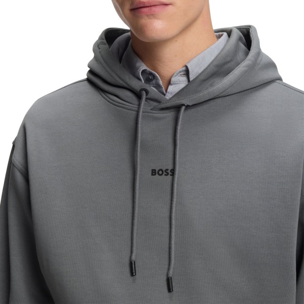 BOSS Sweat Wesmallhood Open Grey