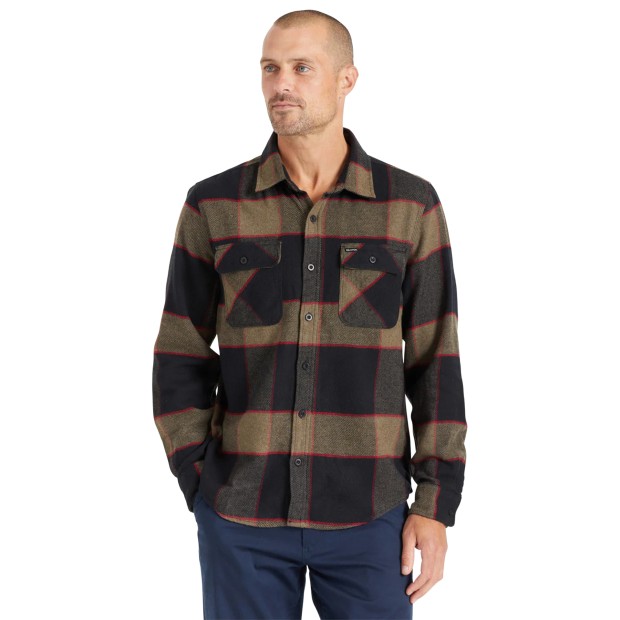 Brixton Camisa Bowery Flannel Heather Grey