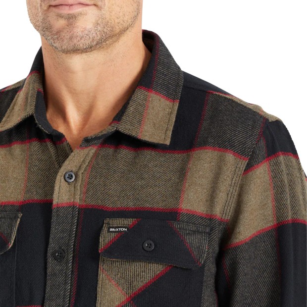 Brixton Camisa Bowery Flannel Heather Grey
