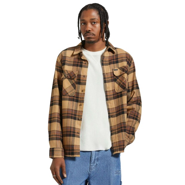 Brixton Camisa Bowery Flannel Tiger´s Eye