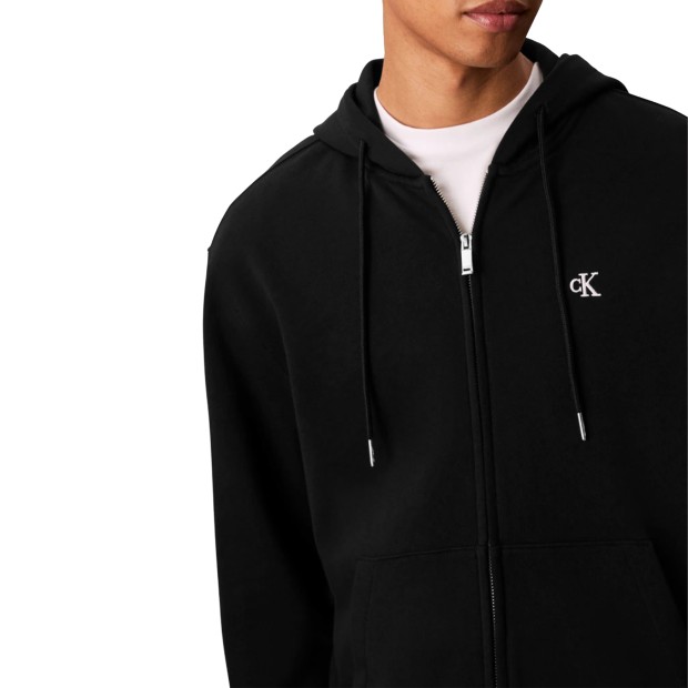 Calvin Klein Sweat Eu 350terry Monogram Fz Black