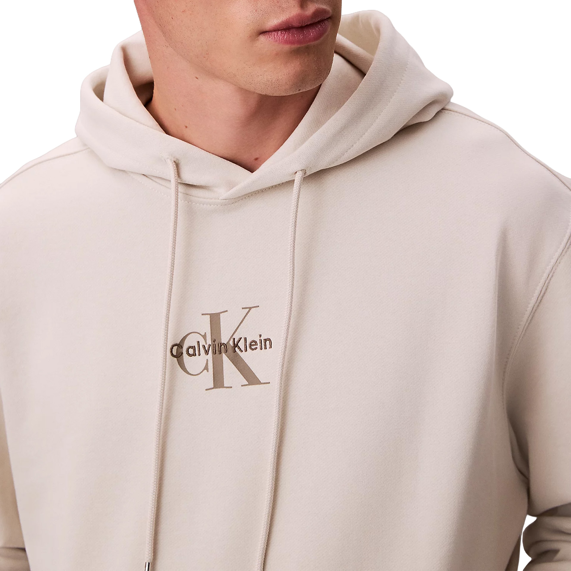 Calvin Klein Sweat Eu 350terry Micro Monologo Ho White