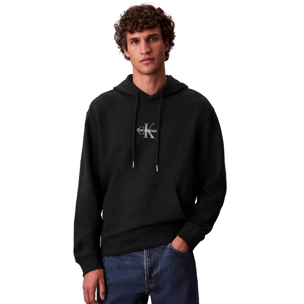 Calvin Klein Sweat Eu 350terry Micro Monologo Ho Black