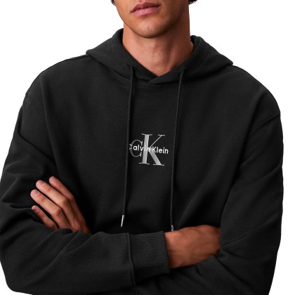 Calvin Klein Sweat Eu 350terry Micro Monologo Ho Black