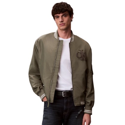 Calvin Klein Casaco Jeans Tipped Hero Bomber Beige Calvin Klein Casaco Jeans Tipped Hero Bomber Beige