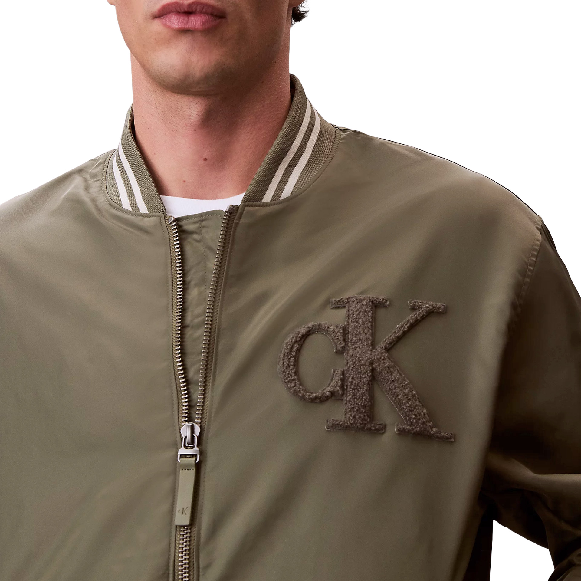 Calvin Klein Casaco Jeans Tipped Hero Bomber Beige