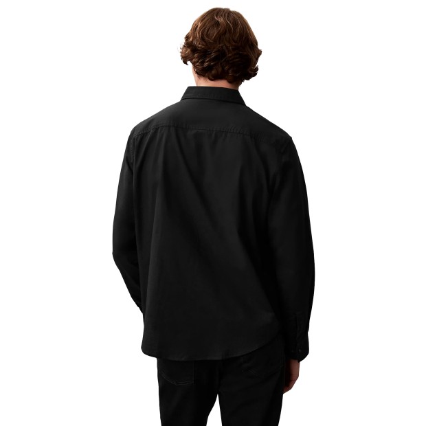 Calvin Klein Camisa Solid Oxford Classic Black