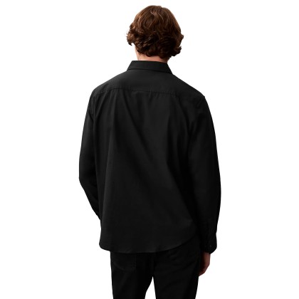 Calvin Klein Camisa Solid Oxford Classic Black