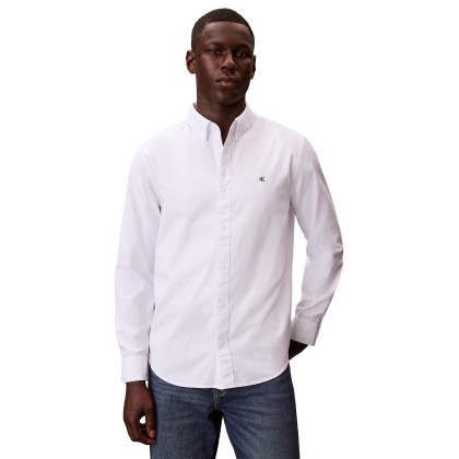 Calvin Klein Camisa Solid Oxford Classic White
