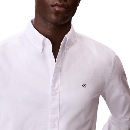 Calvin Klein Camisa Solid Oxford Classic White