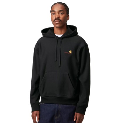 Carhartt Wip Sweat Hooded American Script Black
