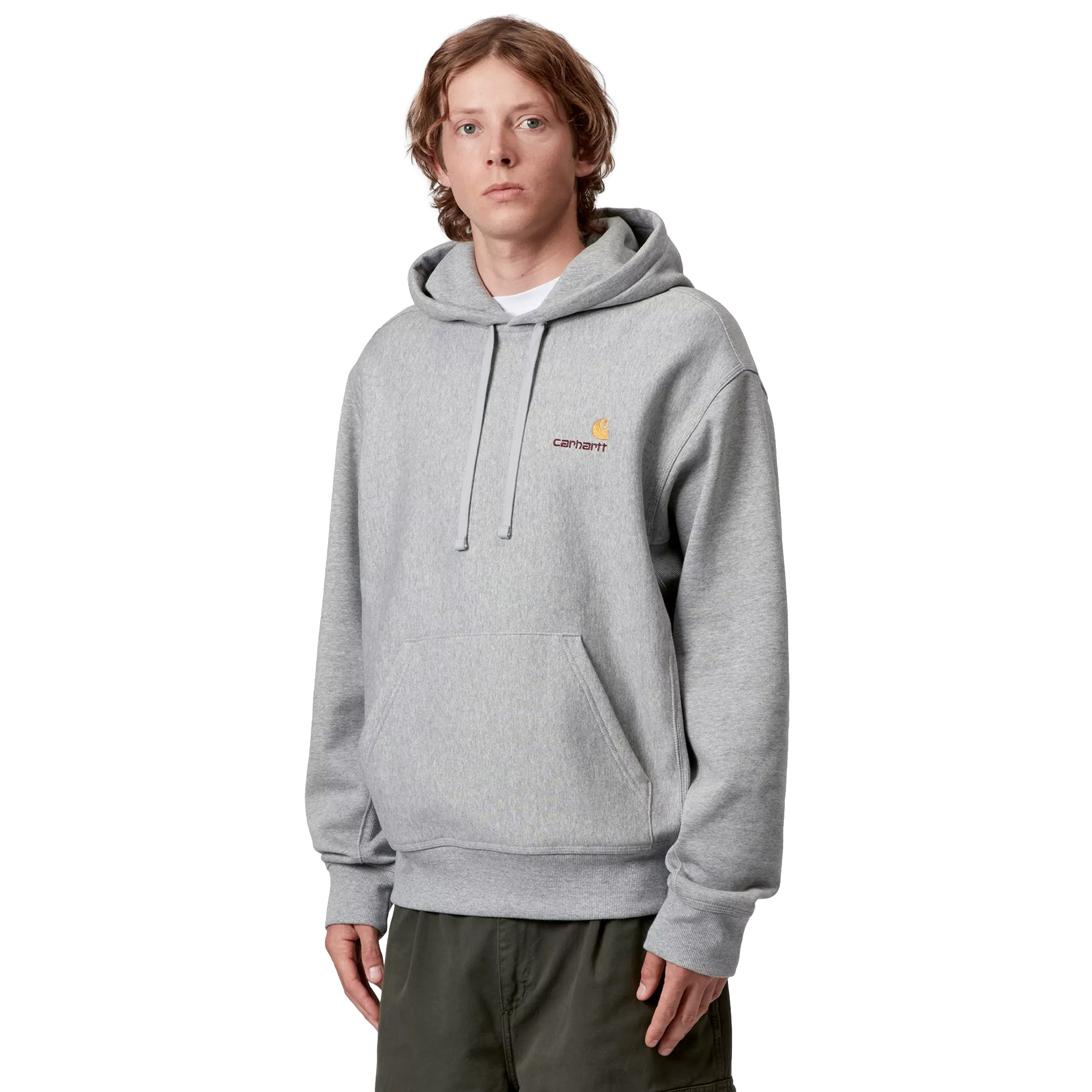 Carhartt Wip Sweat Hooded American Script Grey Heather