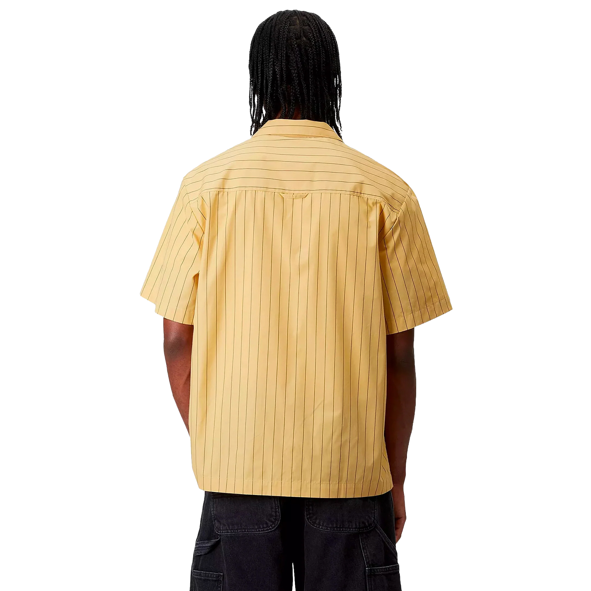 Carhartt Wip S/s Hendry Shirt Seaton Stripe, Straw Liberica