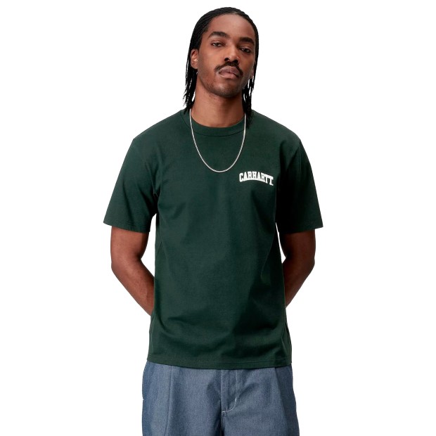 Carhartt Wip S/s University Script T-shirt Conifer White