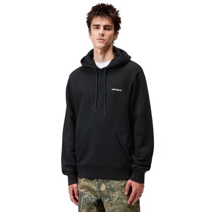 Carhartt Wip Sweat T-shirt Hooded Script Embroidery Black White