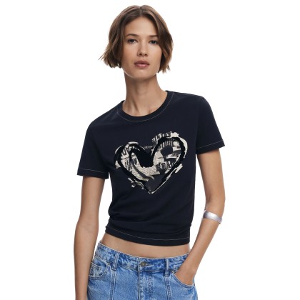 Desigual T-shirt Letter Core Preto