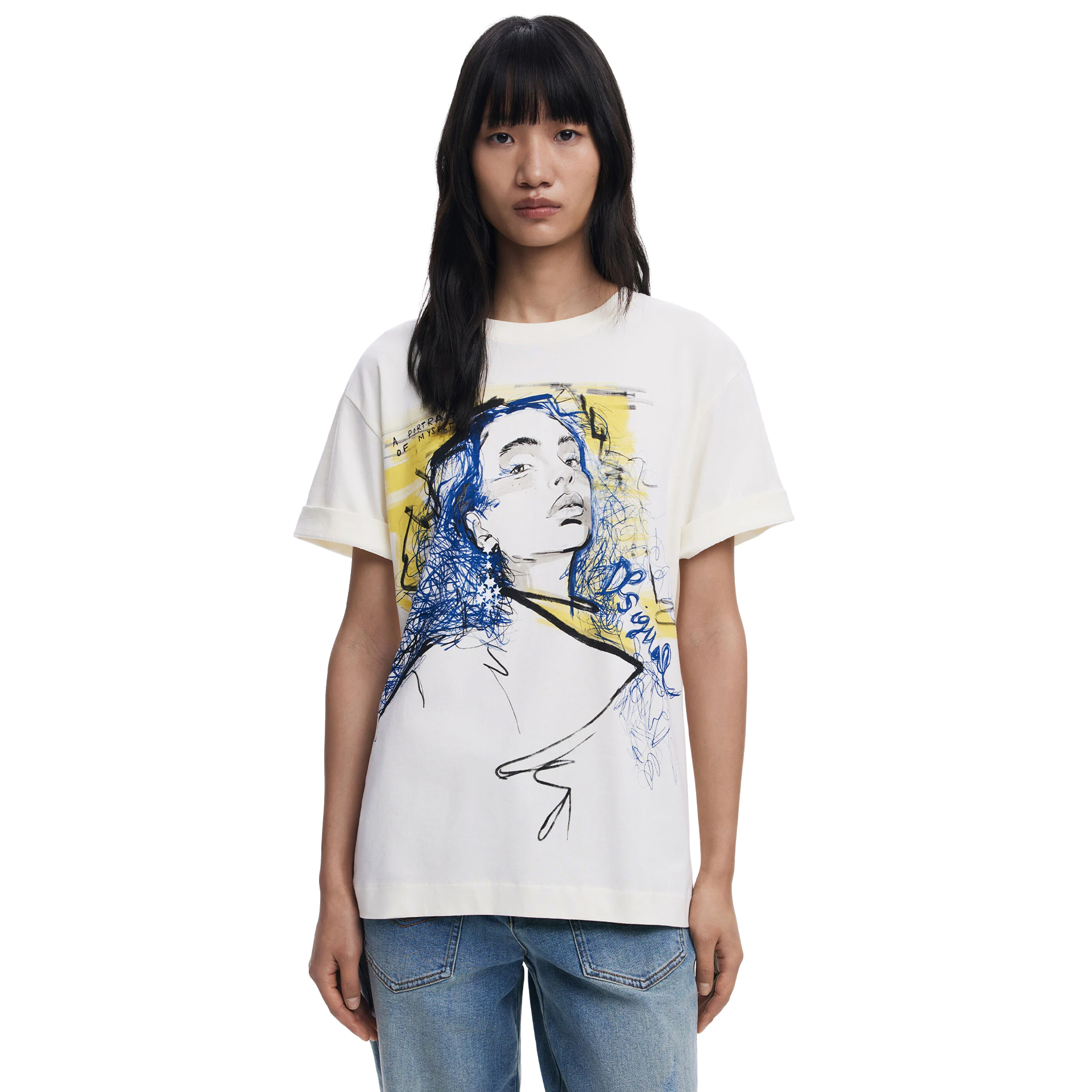 Desigual T-shirt Portrait Branco