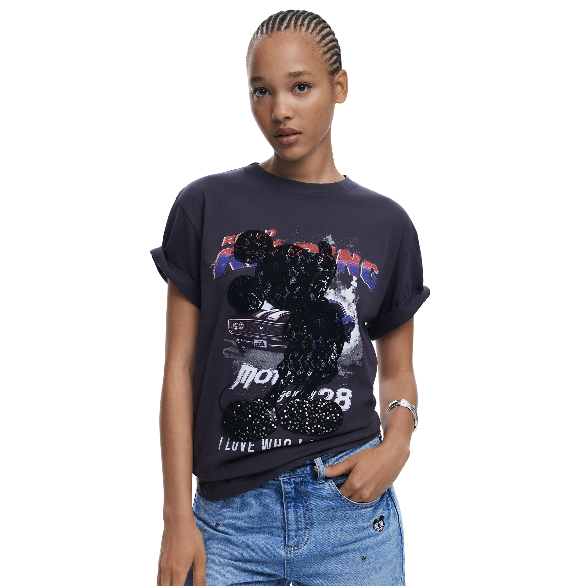 Desigual T-shirt Mickey Lace Preto
