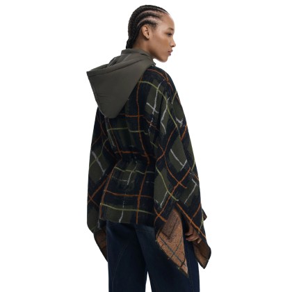 Desigual Poncho Checks Khaki Aldama Verde