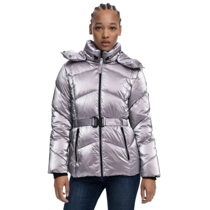 Desigual Casaco Padded Metalic Vermelho