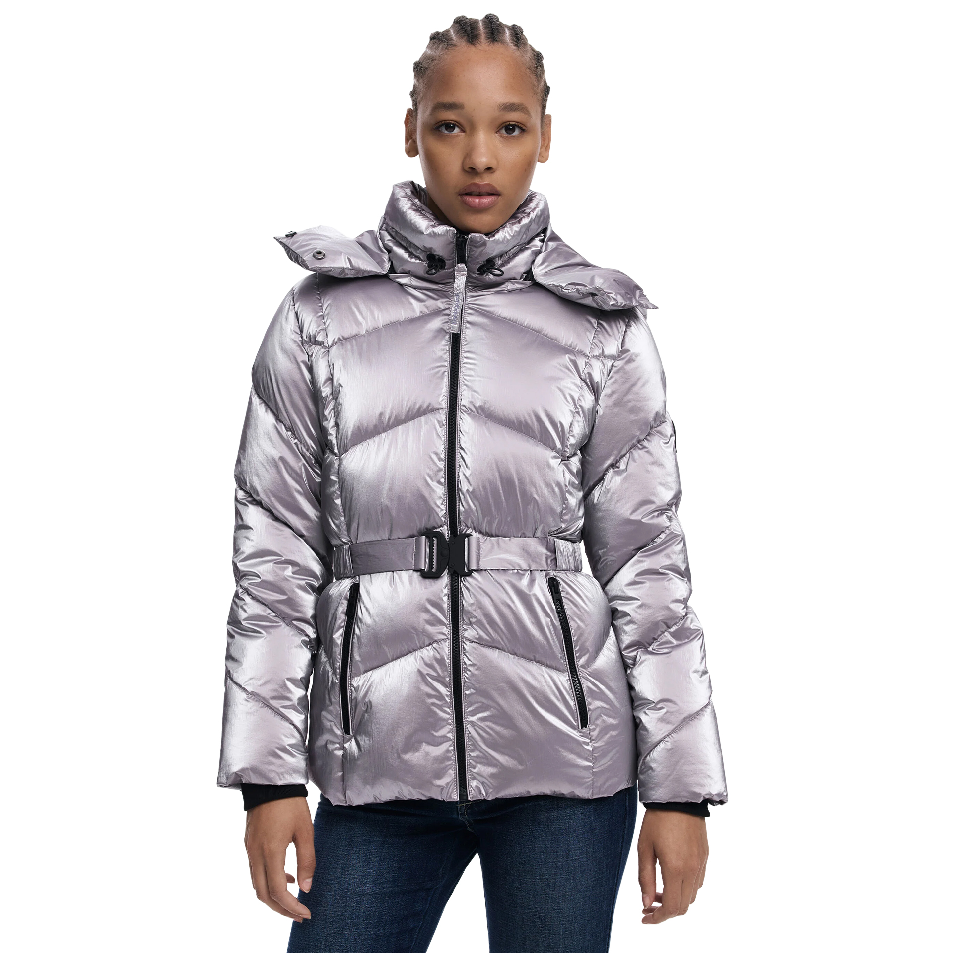 Desigual Casaco Padded Metalic Vermelho